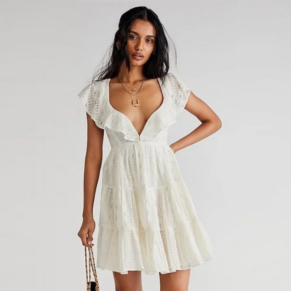 ✨HP✨Free People Undone Lace Mini Dress NWOT - Picture 12 of 13